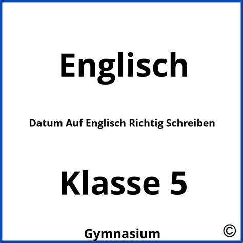 englisch richtig